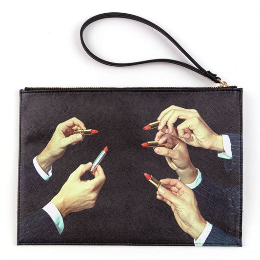 Toiletpaper (Maurizio Cattelan x Pierpaolo Ferrari) - Hand Bag Wristlet (Lipstick Black)