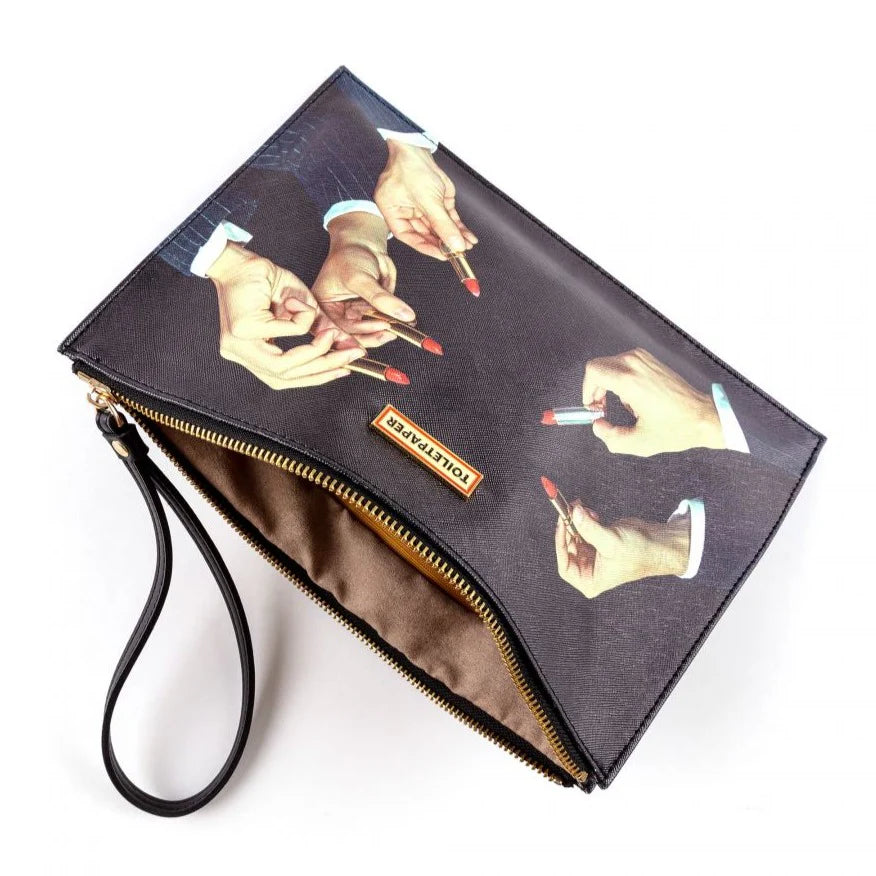 Toiletpaper (Maurizio Cattelan x Pierpaolo Ferrari) - Hand Bag Wristlet (Lipstick Black)